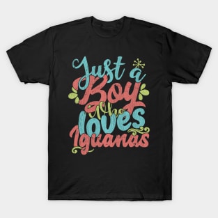 Just A Boy Who Loves Iguanas - Farmers Gift graphic T-Shirt